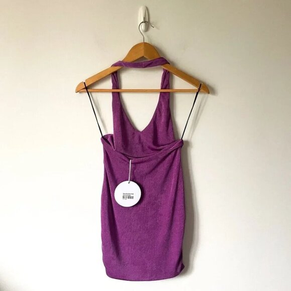 Princess Polly Riviera Halter Mini Dress in Purple  NWT Size 4 - Picture 3 of 6